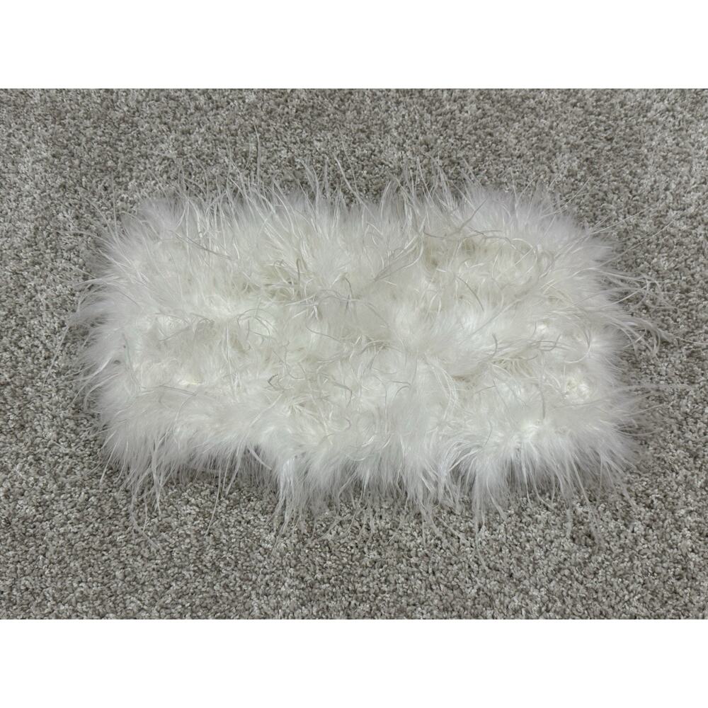 12th Tribe Chanel White Faux Feather Strapless Bandeau Crop Top Size Small - Picture 2 of 9